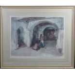 AFTER SIR WILLIAM RUSSELL FLINT (SCOTTISH 1880-1969), female archers in a cellar,