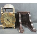 A 17TH CENTURY STYLE BRASS LANTERN CLOCK, the movement driven by a single large weight,