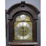 VICTORIAN OAK TWO TRAIN LONGCASE CLOCK the face marked W.