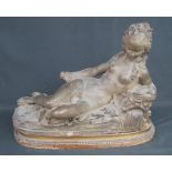 FRENCH SCHOOL, reclining nude female, terracotta, indistinctly signed and dated 1776.