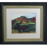 MIKE JONES (20TH CENTURY WELSH), landscape in 'Gwynfe', signed, oils on board.