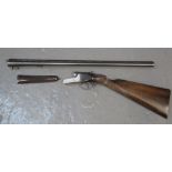 CHARLES BOSWELL 12 BORE DOUBLE BARRELLED BOX LOCK EJECTOR SHOTGUN, with broken stock,