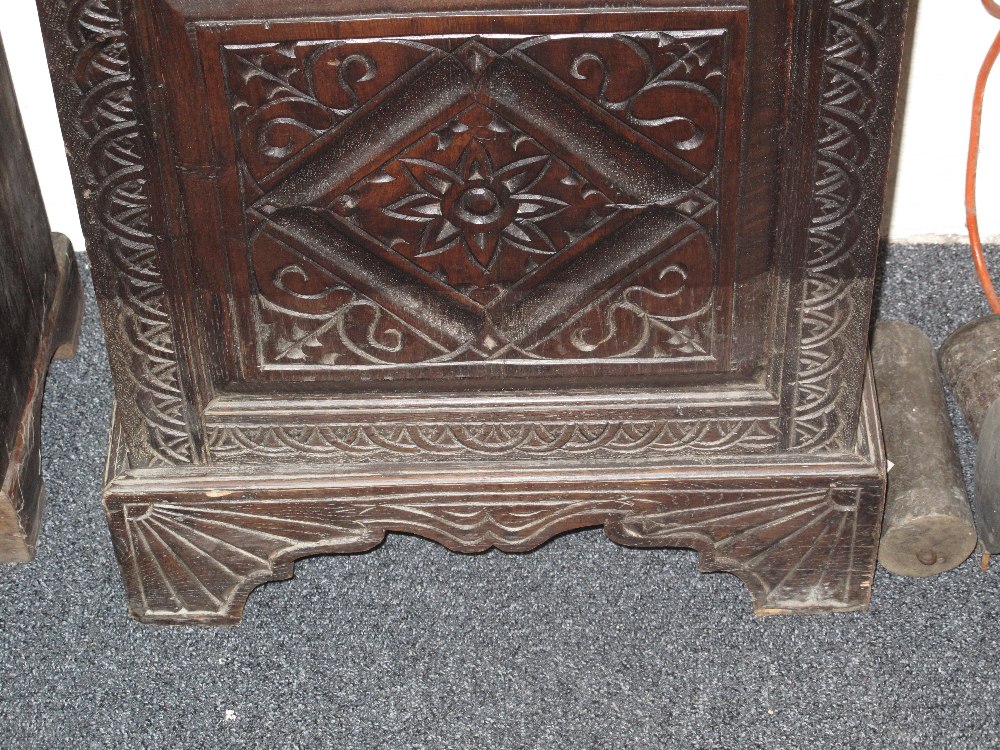 18TH CENTURY OAK 8 DAY LONGCASE CLOCK marked Nicholas Goddard, Newark, having arched hood, - Image 2 of 4