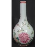 CHINESE PORCELAIN BOTTLE VASE in 18th Century famille rose style, overall with blossoms,