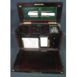 VICTORIAN INLAID WRITING BOX having lift lid revealing fitted interior with letter rack,