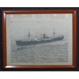 JOSEPH ROBERTS (Welsh 20th Century), study of the freighter Trewidden,