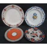 FOUR EARLY 19TH CENTURY SWANSEA POTTERY PLATES, to include; creamware,