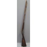 19TH CENTURY ENGLISH DOUBLE BARRELLED PERCUSSION MUZZLE LOADING SPORTING GUN marked Pointer,