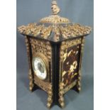 UNUSUAL LATE 19TH CENTURY JAPONESQUE TWO TRAIN MANTEL CLOCK,