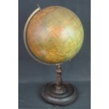 EARLY 20TH CENTURY PHILIPS 14" TERRESTRIAL GLOBE by George Philip & Son Ltd London,