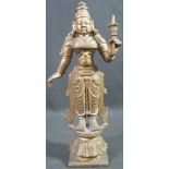 GILT BRONZE HINDU GODDESS FIGURE probably depicting Parvati,