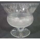 20TH CENTURY EDINBURGH CRYSTAL PUNCH BOWL, of thistle design,