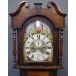 19TH CENTURY WELSH OAK AND MAHOGANY 8 DAY LONGCASE CLOCK marked Robert Griffiths Carnarvon (sic),