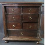 18TH CENTURY OAK APOTHECARY CABINET having moulded rectangular top above a blind panel door in