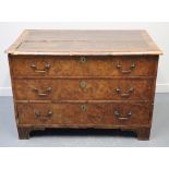 UNUSUAL AND RARE EARLY 18TH CENTURY MULE CHEST in the form of a straight fronted chest of three