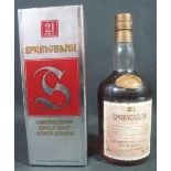 SPRINGBANK CAMPBELTOWN SINGLE MALT SCOTCH WHISKY. 21 years old.