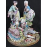 THREE SIMILAR MEISSEN PORCELAIN FIGURES OR FIGURE GROUPS to include;