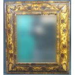 18TH CENTURY CUSHION FRAMED RECTANGULAR PIER GLASS,