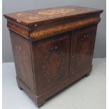 19TH CENTURY DUTCH MARQUETRY SIDE CABINET overall copiously inlaid with floral marquetry and