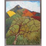 HAZEL MORRIS (Contemporary Welsh), 'The rape field', signed with initials dated '08, oils on canvas.