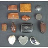 A LARGE COLLECTION OF 18TH AND 19TH CENTURY MAINLY SNUFF BOXES to include: burr walnut rectangular