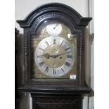 18TH CENTURY OAK 8 DAY LONGCASE CLOCK marked Nicholas Goddard, Newark, having arched hood,