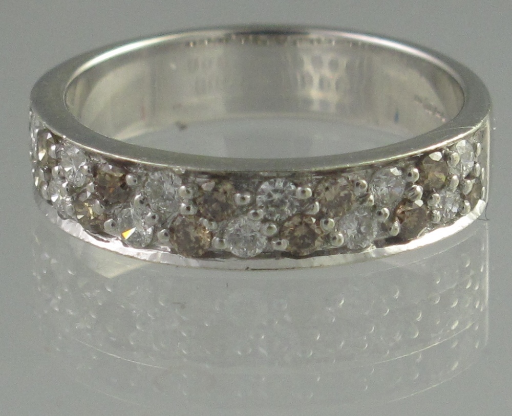 9CT WHITE GOLD HALF ETERNITY STYLE RING