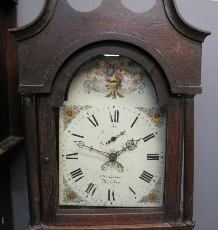 EARLY 19TH CENTURY OAK CASED 30HR COTTAGE LONGCASE CLOCK marked J.