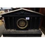 Victorian slate architectural two train mantel clock. (B.P. 24% incl.