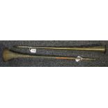 Two brass hunting horns. (B.P. 24% incl.