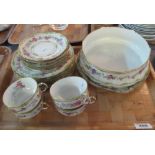French porcelain floral part teaware, together with circular fruit bowl. (B.P. 24% incl.
