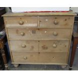 Pine straight front chest of two short and three long drawers. Water damaged, no reserve. (B.P.