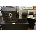 Crackle enamelled magic lantern projector in original metal box. (B.P. 24% incl.