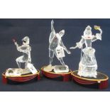 Group of three Swarovski annual edition figures to include; Pierrot by Adi Stoker 1999,