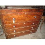 19th Century mahogany inlaid secretaire chest of drawers. Water damaged, no reserve. (B.P. 24% incl.