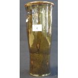 Studio pottery cylinder vase with streaked glaze decoration.
