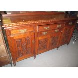 Edwardian mahogany carved sideboard. (B.P. 24% incl.