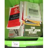 Box of assorted rugby programmes, club and internationals,