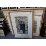 Neville Weston, three watercolour studies, landscapes in Tuscany and Italian doorway, signed,