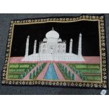 Indian embroidered panel depicting the Taj Mahal. (B.P. 24% incl.