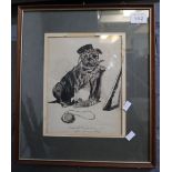 Humorous cartoon dog study 'Things like this you know must be after a famous victory',