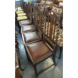 Set of four early 20th Century oak barley twist high back dining chairs. (4) (B.P. 24% incl.