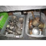 Two boxes of metalware, various. (2) (B.P. 24% incl.