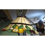 Reproduction Tiffany style leaded glass pendant light shade. (B.P. 24% incl.