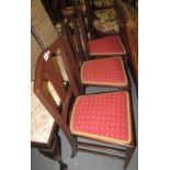 Set of three Edwardian mahogany bedroom chairs. (B.P. 24% incl.