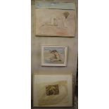 Neville Weston, Vasse series, four studies of a man on a beach including; 'Fury of the Waves',