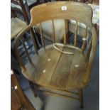 Early 20th Century oak bentwood spindle armchair. (B.P. 24% incl.