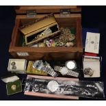 Box of assorted costume jewellery items, dress watch etc. (B.P. 24% incl.