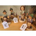 Group of German Hummel type china figures of children, various. Printed marks. (4) (B.P. 24% incl.