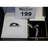 9ct white gold wedding ring and a 9ct diamond solitaire ring. (B.P. 24% incl.